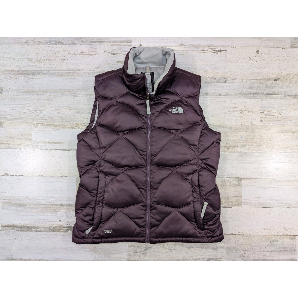 North Face Vest Womens Large Purple Aconcagua Diamond Quilt 550 Down Puffer AL1T